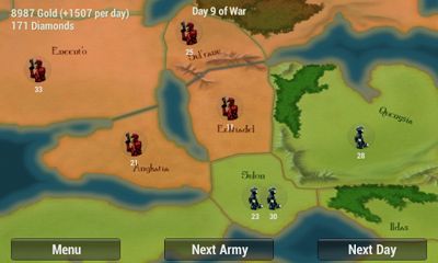 Screenshots of the Emancy: Borderline War for Android tablet, phone.